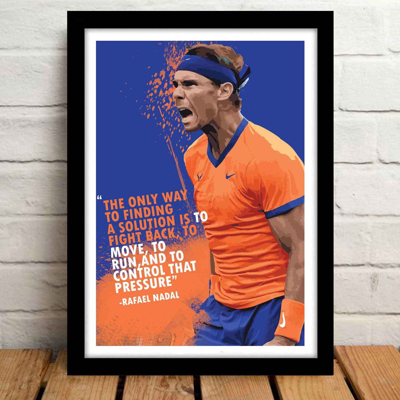 Good hope Nadal Orange Print Man Utd Framed Poster, multicolour, Print, 10inch x 13inch For Room Office Wall 4