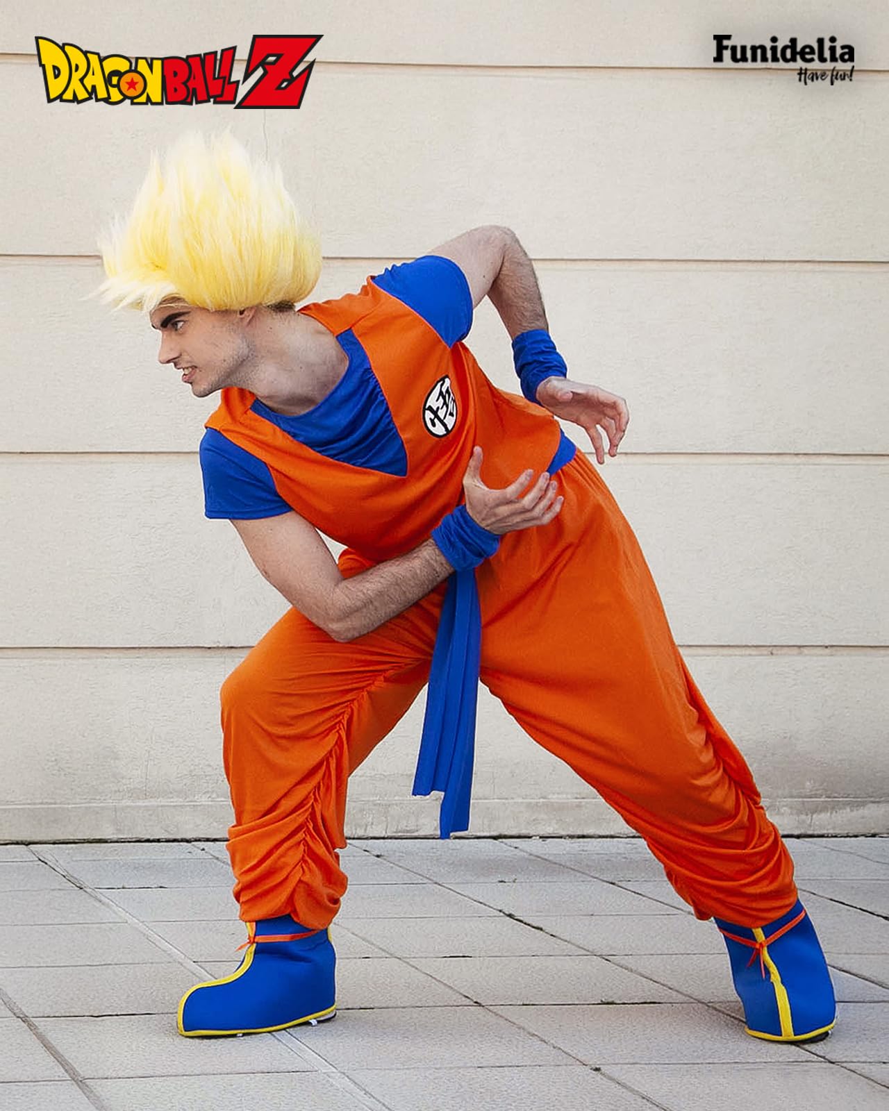 Funidelia Déguisement Officiel de Goku Dragon Ball pour Homme, Tenue de Super Saiyan pour Adulte Dragon Ball, Déguisements pour Carnaval, Halloween & EVJF/EVG