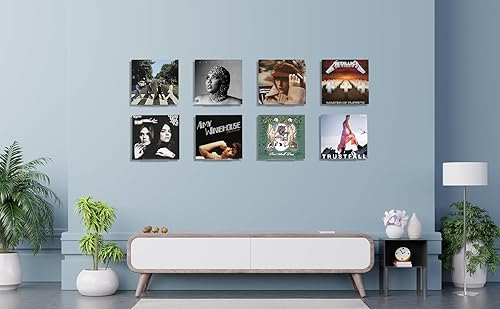 Miniatura 8 de Estante de vinilo transparente para discos de pared, paquete de 8 unidades de 7 pulgadas, soporte de álbum de vinilo acrílico, estante de CD,