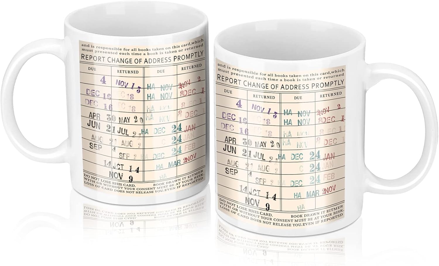 2 Sets Library Due Date Card Coffee Mug Vintage Library Card Tea Cup Librarian Gifts Book Mug Book Lovers Gifts with White Gift Boxes for Christmas Men Women Bookworm Readers Librarians Writers, 11 oz 2 Sets Library Due Date Card Coffee Mug Vintage Library Card Tea Cup Librarian Gifts Book Mug Book Lovers Gifts with White Gift Boxes for Christmas Men Women Bookworm Readers Librarians Writers, 11 oz