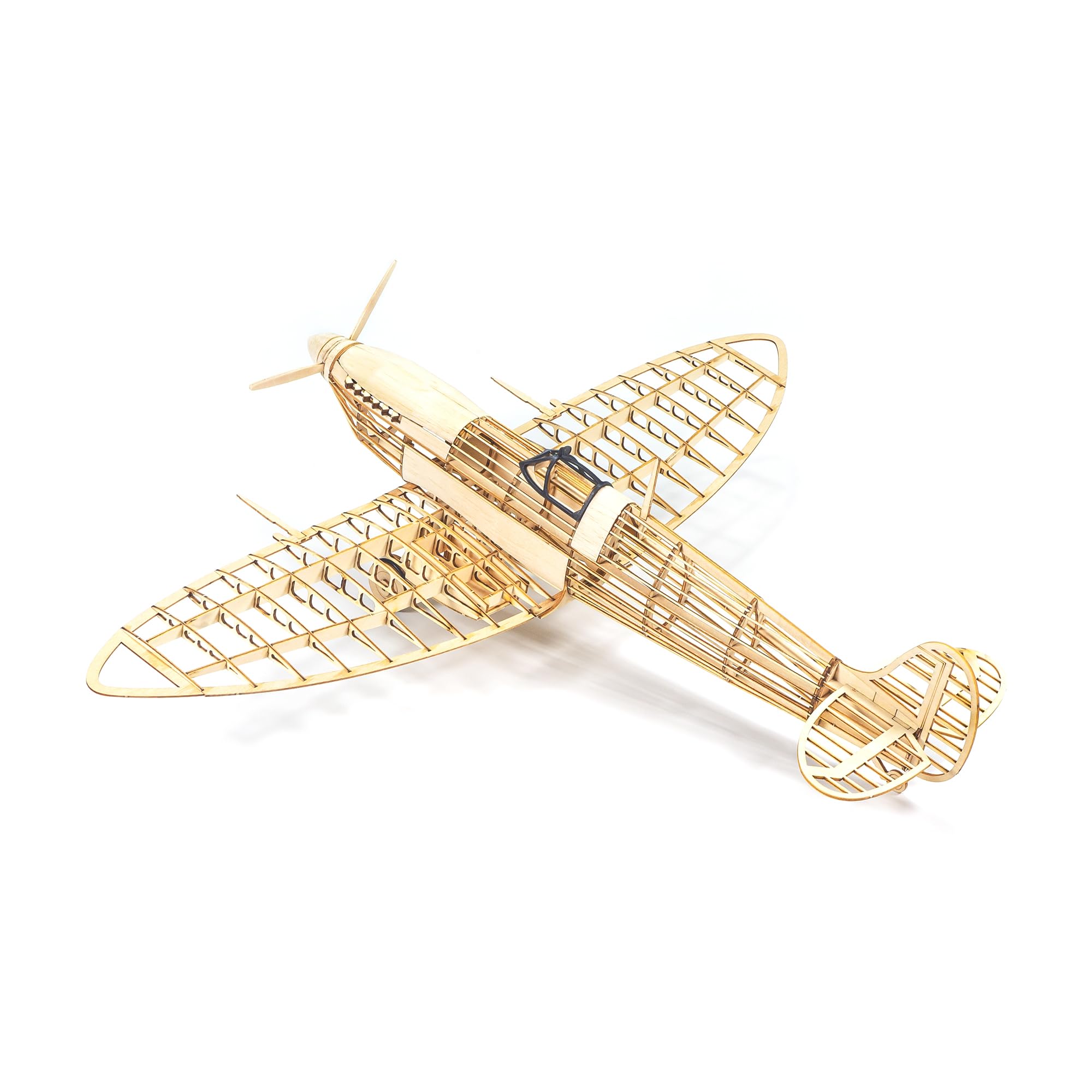 Drewniane puzzle 3D, DIY, samolot myśliwski Spitfire 1:25, laserowo wycięty model z drewna balsy, zestaw samolotów do budowania dla dorosłych, drewniane puzzle do dekoracji wnętrz, prezent urodzinowy