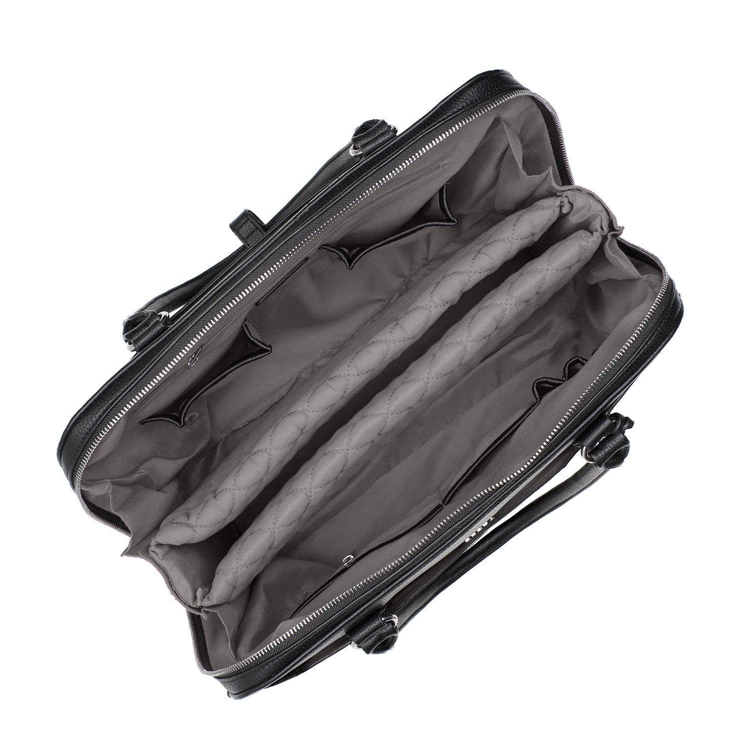 Socha Laptoptasche Damen/Businesstasche Frauen/Notebooktasche mit Tragegurt - Elegant - Extra leichte Synthetik - Couture V Black - 15.6 Zoll Schwarz