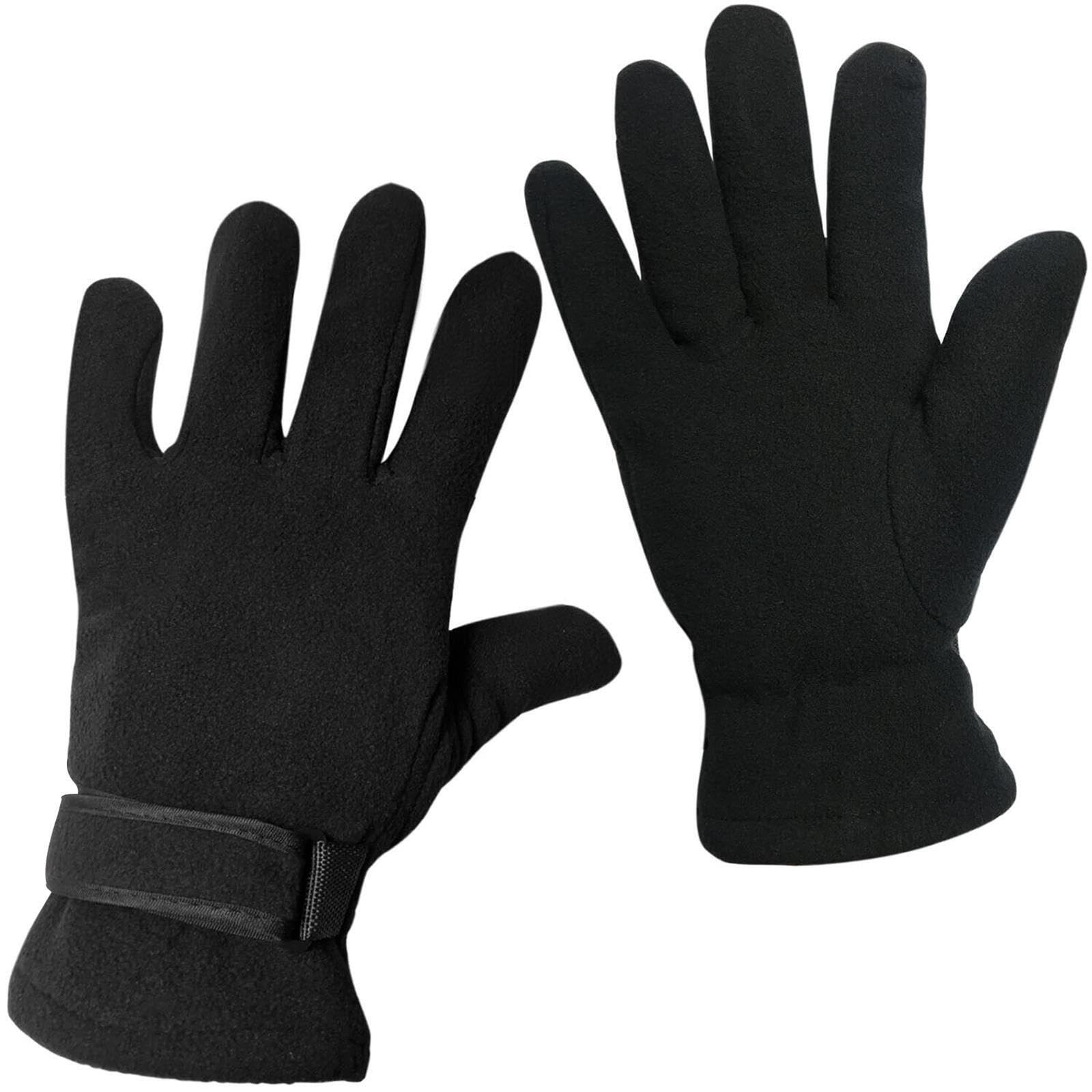 True Face Mens Womens Gloves Adults Magic Mittens Stretch Winter Warm Soft Regular Fit Black - RS166
