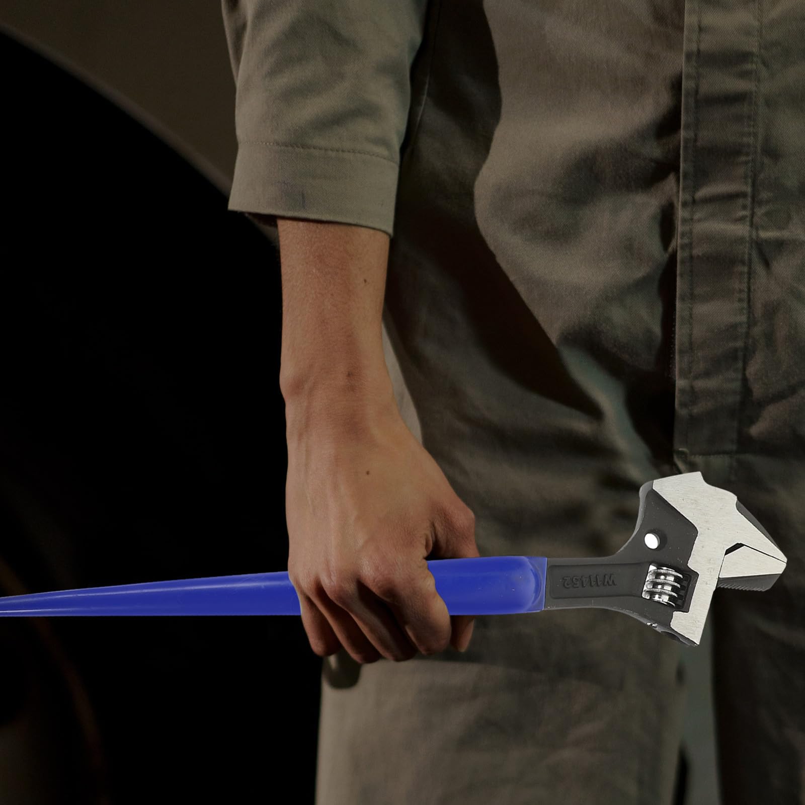POPETPOP Clé à Molette avec Tête de Marteau en Acier Noir Robuste de 12 Pouces Facile à Transporter et Utiliser pour Travaux Lourds et Précision