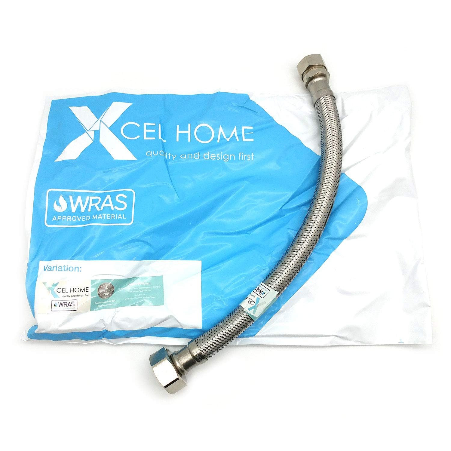 Xcel Home 15mm x 3/4" BSP (300mm) Flexible Tap Connector | WRAS Approved