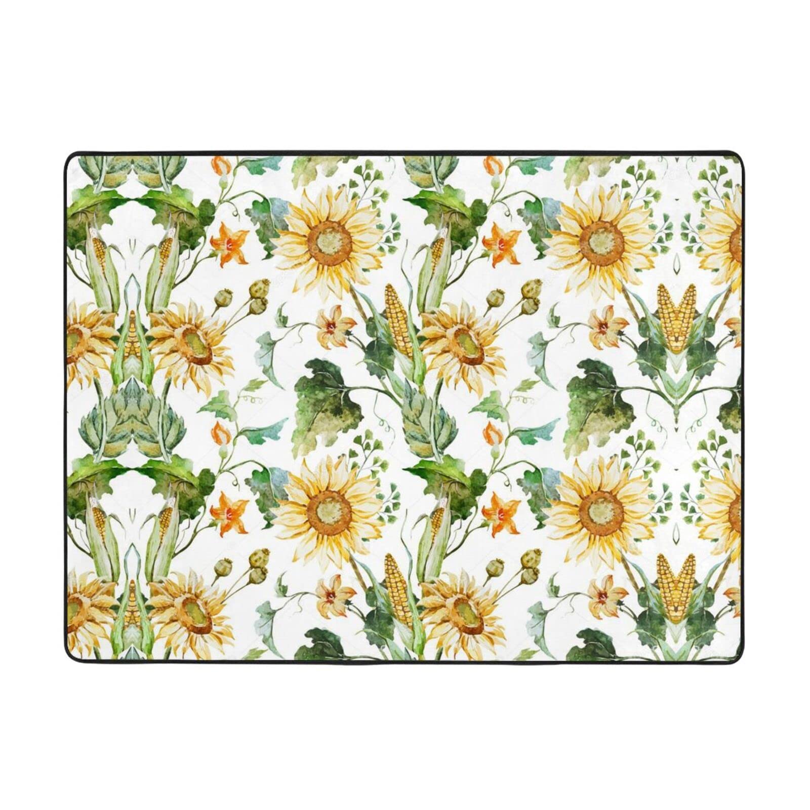 Tapis en flanelle motif tournesol pour réchauffer votre décoration