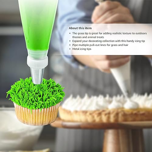 Miniatura 4 de Juego de 3 boquillas de glaseado de césped de acero inoxidable, para Navidad, cupcakes, mousse, puntas de decoración de pasteles, boquillas de