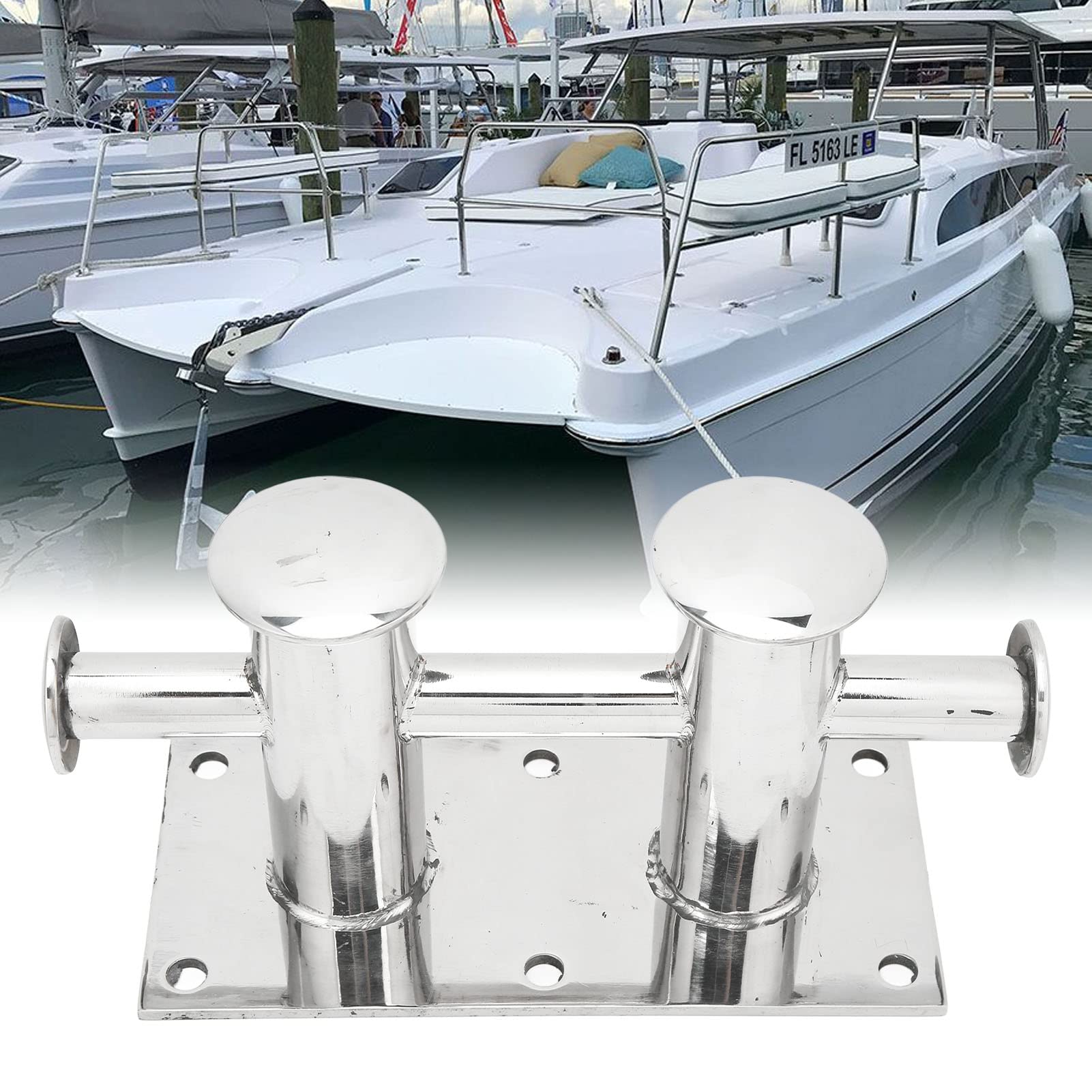 Bitta di Ormeggio per Bitta di Ormeggio in Acciaio Inossidabile Premium 316 a Doppia Croce per Impieghi Gravosi Marini 260x155x120mm per Barca, Yacht, Ambiente Acquatico