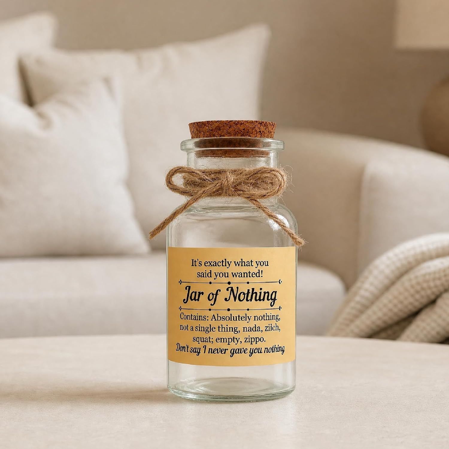 A Jar of Nothing Funny Gag Gift for White Elephant Christmas Party
