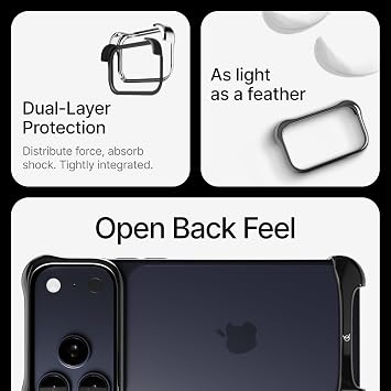 Arc Pulse Compatible with iPhone 17 Pro Phone Case (2025), Minimalist Protective Shock Absorption Aerospace Grade Aluminum Shells + Elastomer Inlays Easy Fit 6.3 inch