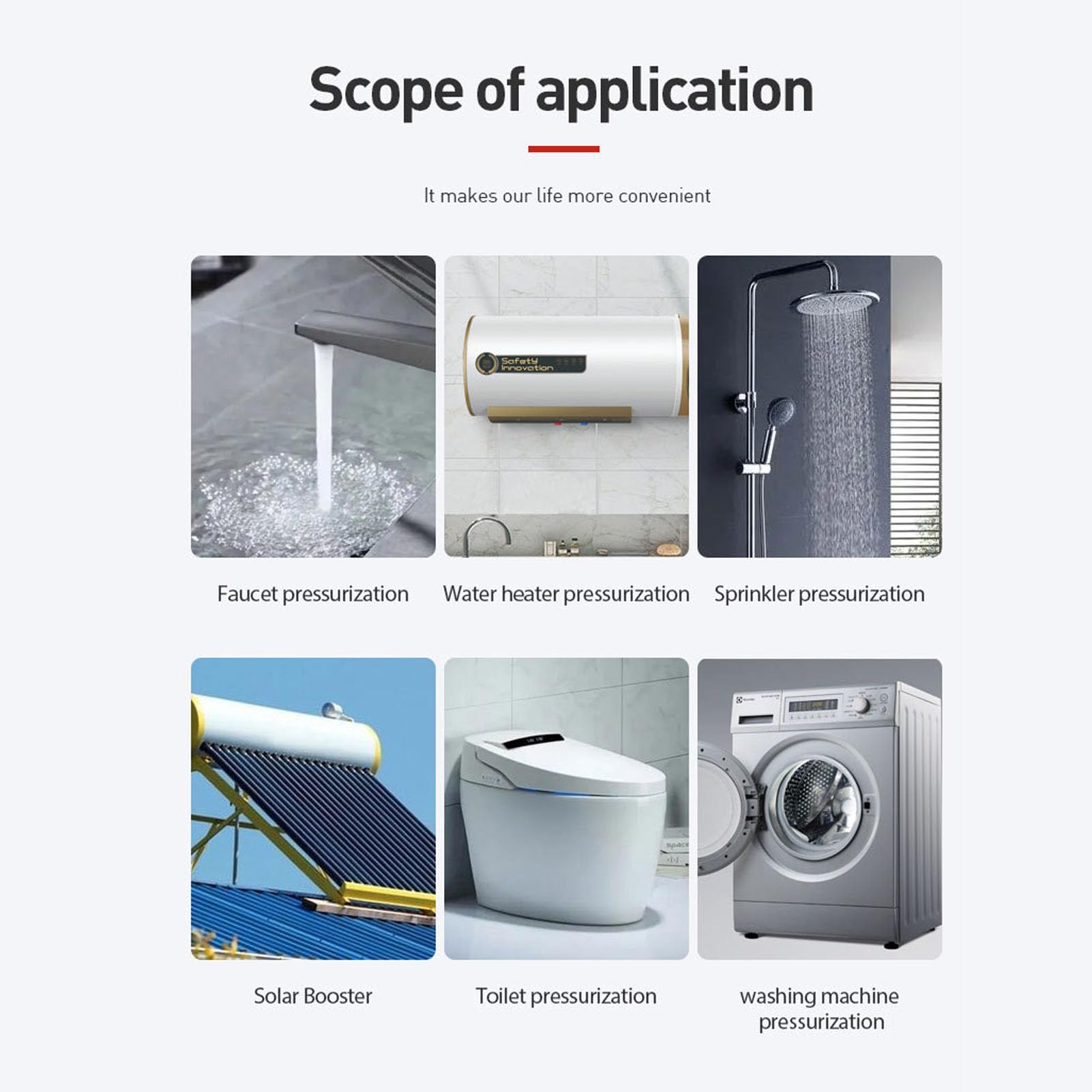 FTVOGUE Pompe de Surpression Intelligente pour Salle de Bain et Cuisine,