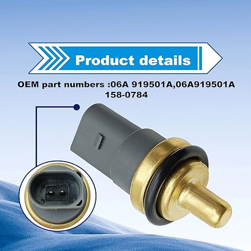 Miniatura 4 de 06A-919-501-A Sensor de temperatura del refrigerante compatible con VW Touareg Beetle Jetta Passat Golf GTI Eos, Audi TT A3 S6 A4 Quattro Q7 S5 A6