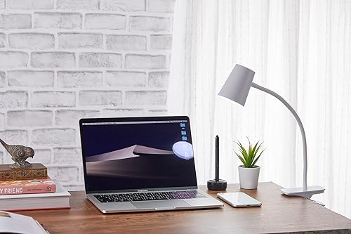 Miniatura 2 de Bostitch Luz de abrazadera LED ajustable para oficina, diseño compacto, cuello flexible, sin parpadeo, ventosas para una instalación estable, color