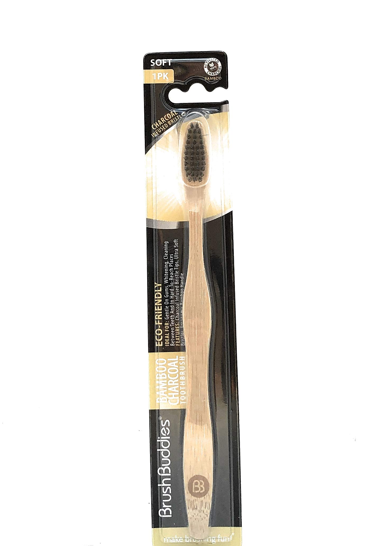 Bamboo Charcoal Toothbrush | Human-Powered Manual Toothbrush | Eco-Friendly, Soft Bristles | Naturally Infused for Sensitive Teeth, Bad Breath & Stain Removal