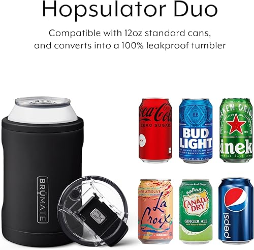 Miniatura 6 de Hopsulator DUO - Enfriador de latas 2 en 1, enfriador de latas de 12 onzas, hace que las latas regulares funcionen como un vaso (color denim)