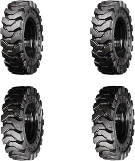 (TNT) 12-16.5 (33x12-20) SET OF FOUR Solid Skid Steer Tires With Rims - Bobcat Tires