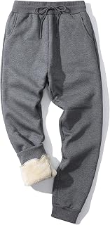 Gihuo Men's Winter Warm Fleece Pants Sherpa Fleece Lined Jogger Pants Sweatpants
