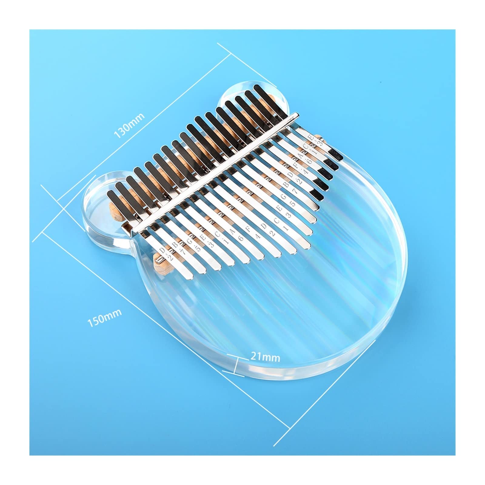 początkujących kalimba Thumb Piano 17 Tone Przezroczysty Instrument Dla Początkujących Kalimba Finger Piano