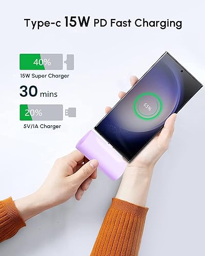 Miniatura 10 de Mini cargador portátil para iPhone 1514 Pro Max integrado, cable USB C, batería externa, pantalla digital para iPhoneSamsung Galaxy Z