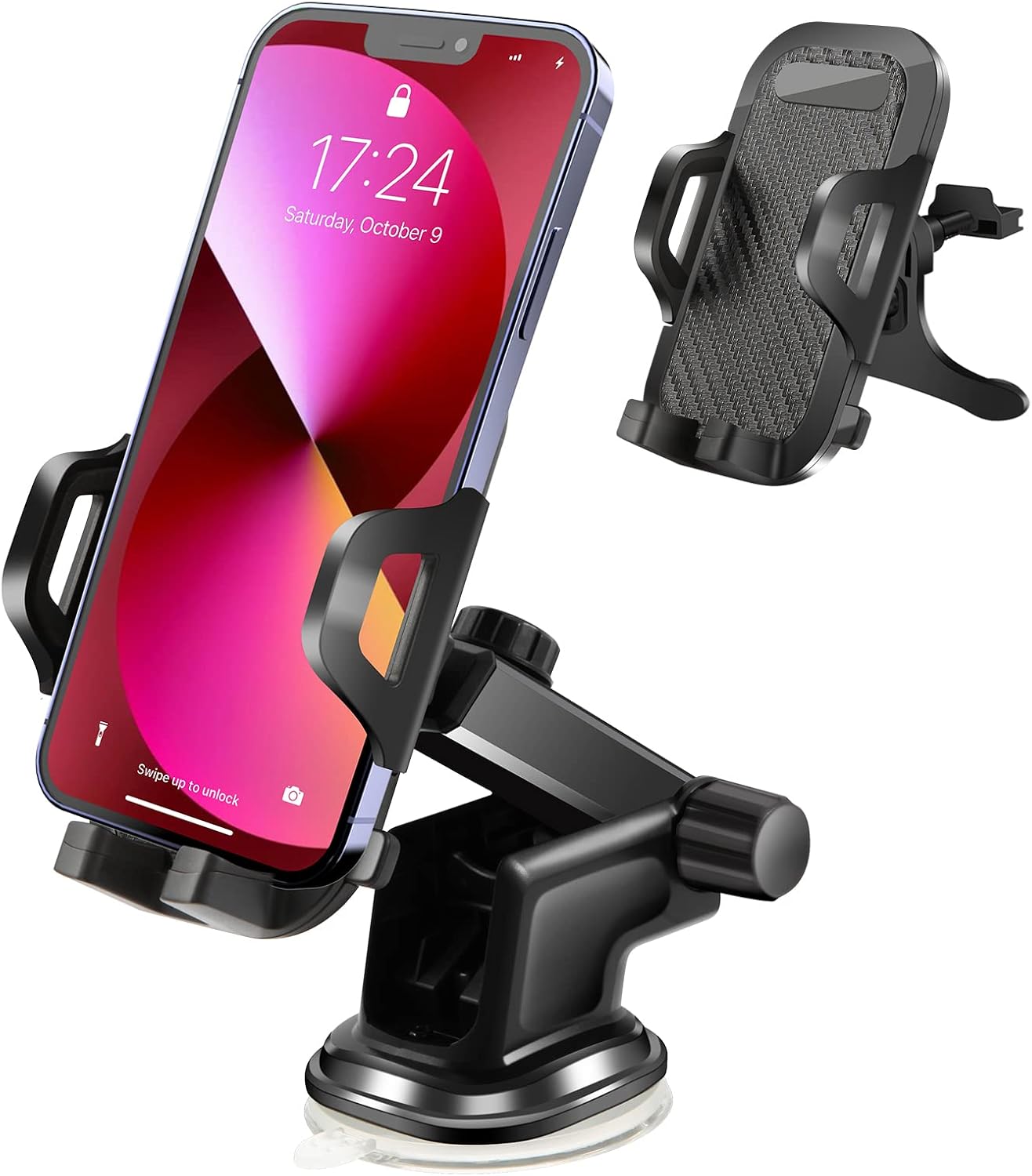 Car Phone Holder Mount, Long Arm Dashboard Windshield Vent Car Phone Holder Compatible with iPhone13 12 11 Pro Max XS X , Samsung &All Smartphones : Cell Phones & Accessories