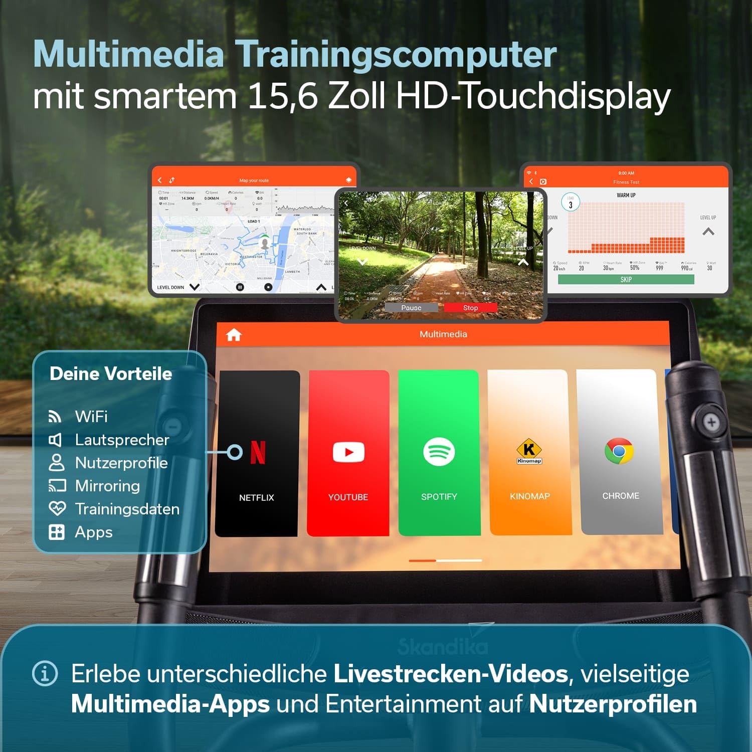 Skandika Crosstrainer Carbon P26-S P30-S Ellipsentrainer mit Steigung bis 150 kg 32 Widerstandsstufen Bluetooth App kompatibel