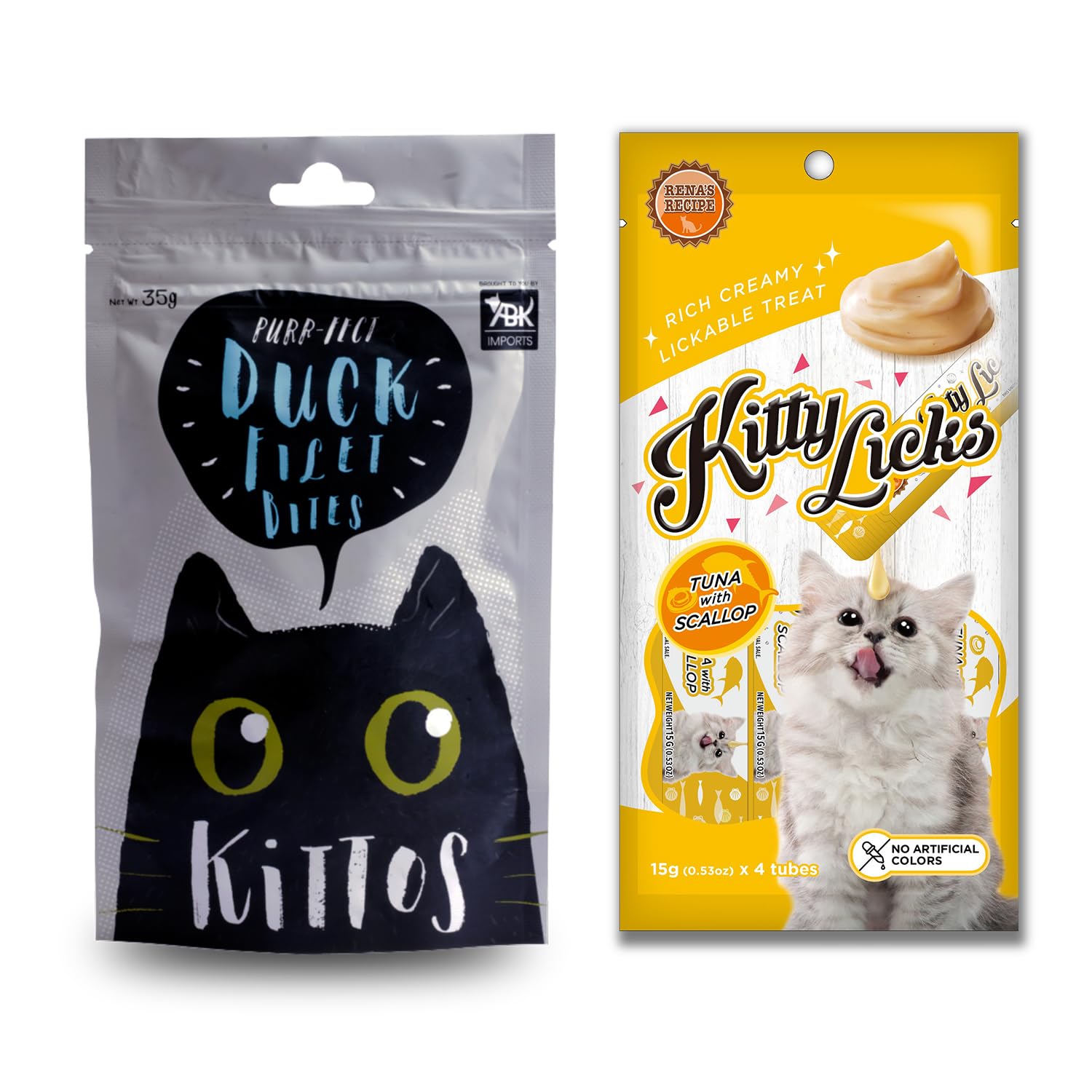 Cat Treats Combo Pack: 1 Pack Kittos Duck Fillet and 1 Pack Scallop and Tuna Kitty Licks, Reward and Training Treat or Snacks (B0CDPCTML7) Amazon Price History, Amazon Price Tracker