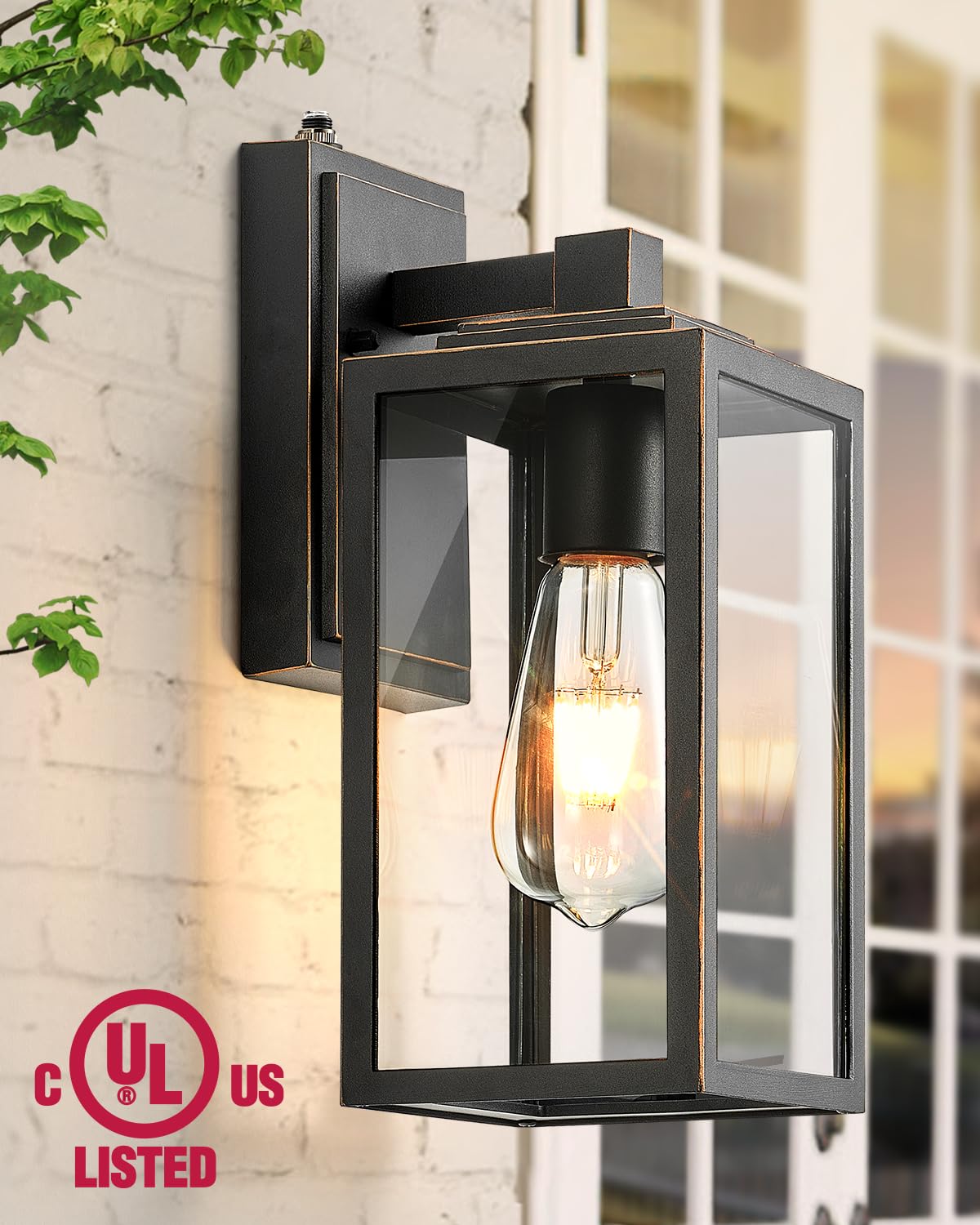 Key West Outdoor Wall Light VIANIS 2 Packs Black Gold Outdoor Lights,