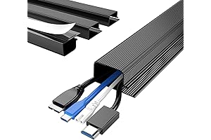 DELAMU Under Desk Cable Cord Organizer and Hider for Home and Office