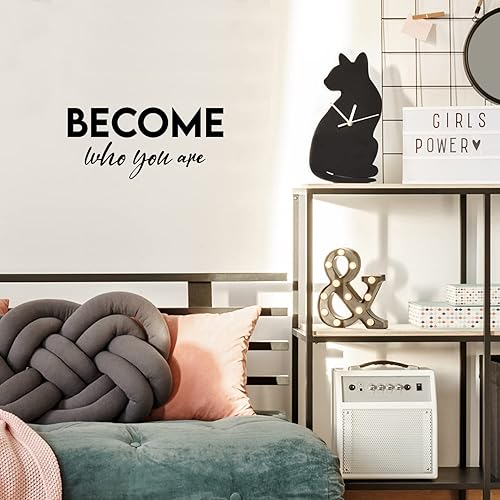 Aurabeam Vinyl Wall Art Decal - Become Who You are - 11.5" x 25" - Modern Inspirational Positive Self-Esteem Quote Sticker for Home School Office