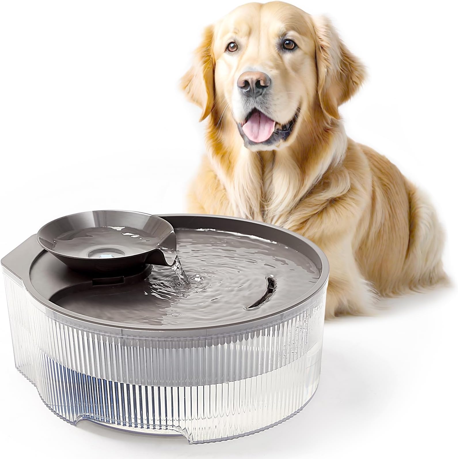 Pet Supplies Vekonn Dog Water Fountain, 1.32gal/169oz Pet Water Fountain with Transparent