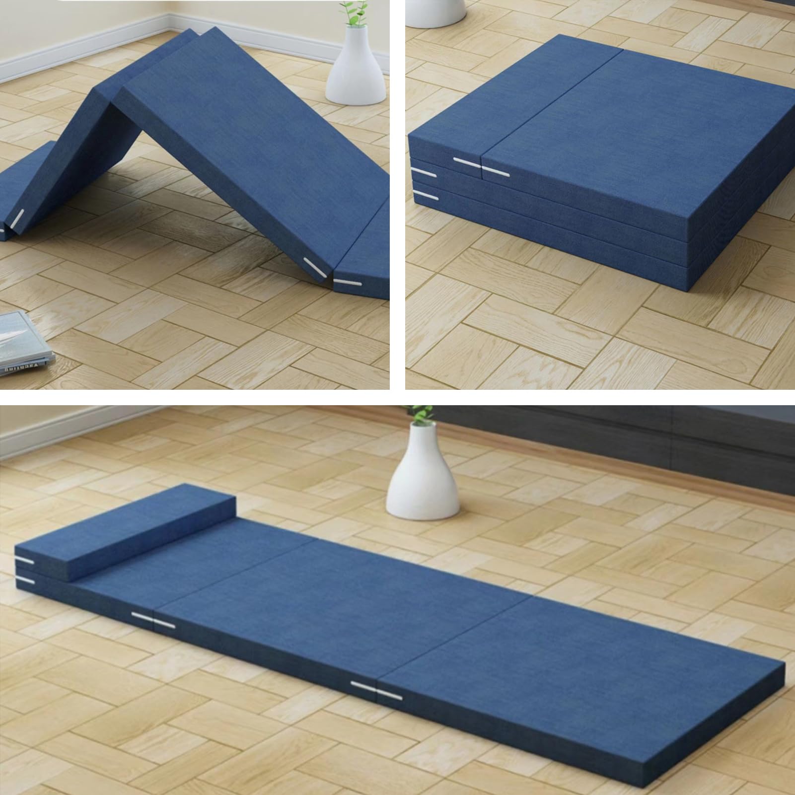 Colchón Plegable, Colchón con Espuma Plegable, Colchon Espuma, Colchón de Invitados Plegable para Ahorrar Espacio, Colchón Plegable para Viajes, Camping (Marrón Claro,60 x 200 x 5 cm)