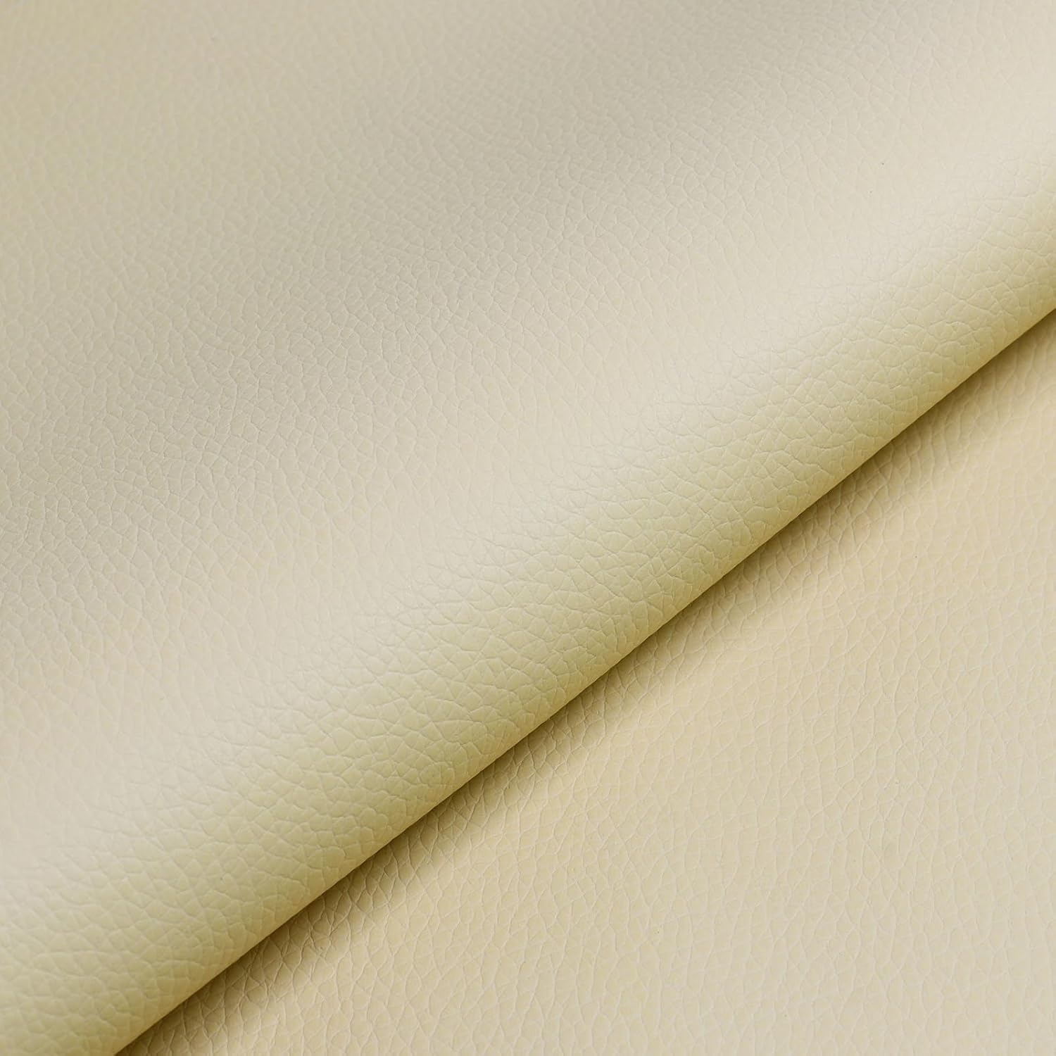 Faux Leather Fabric by The Yard, Upholstery Projects & Auto Interior Reupholstered, Water Proof Durable 55' ' Width (2Yard, Beige)