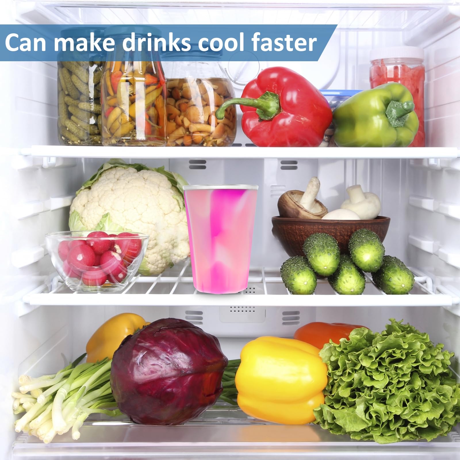 Mimoyalaso Wine Freeze Cooling Cup with Lid 330ml Cooling Refrigeration Cup Silicone Freezer Cup to Keep Wine Cooling Cups for Camping Barbecue Picnic(Camouflage red)