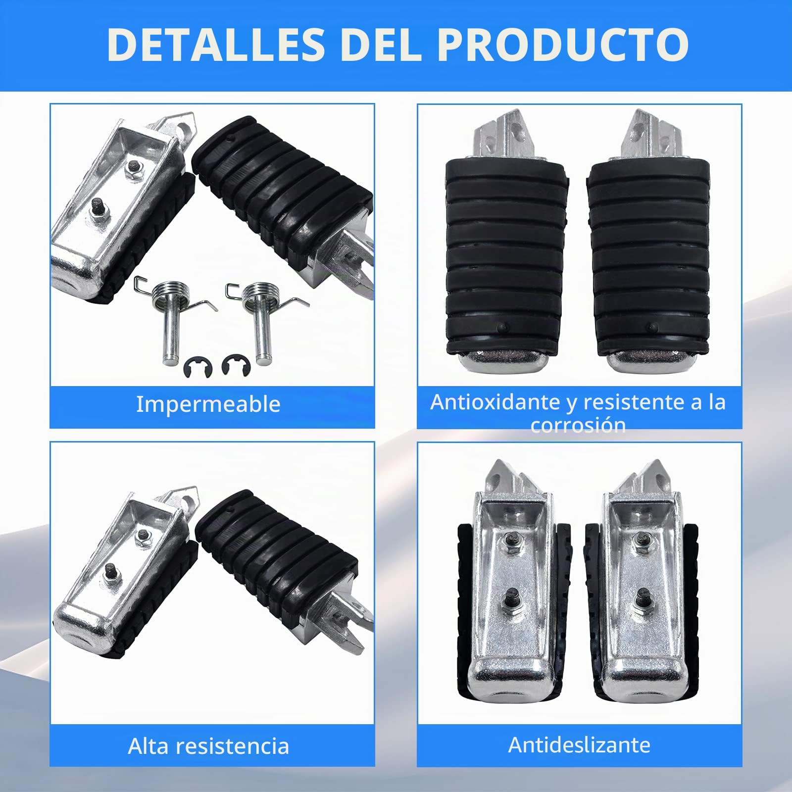 AHL Motocicleta Delantero Estribera Reposapiés Conjunto para Yamaha XV125 VIRAGO 125 1997-2000/XV250 VIRAGO 250 1988-2013/XV400 VIRAGO 400 1991-1994/XV500 1983-1998/ XV535 VIRAGO 535 1988-2001