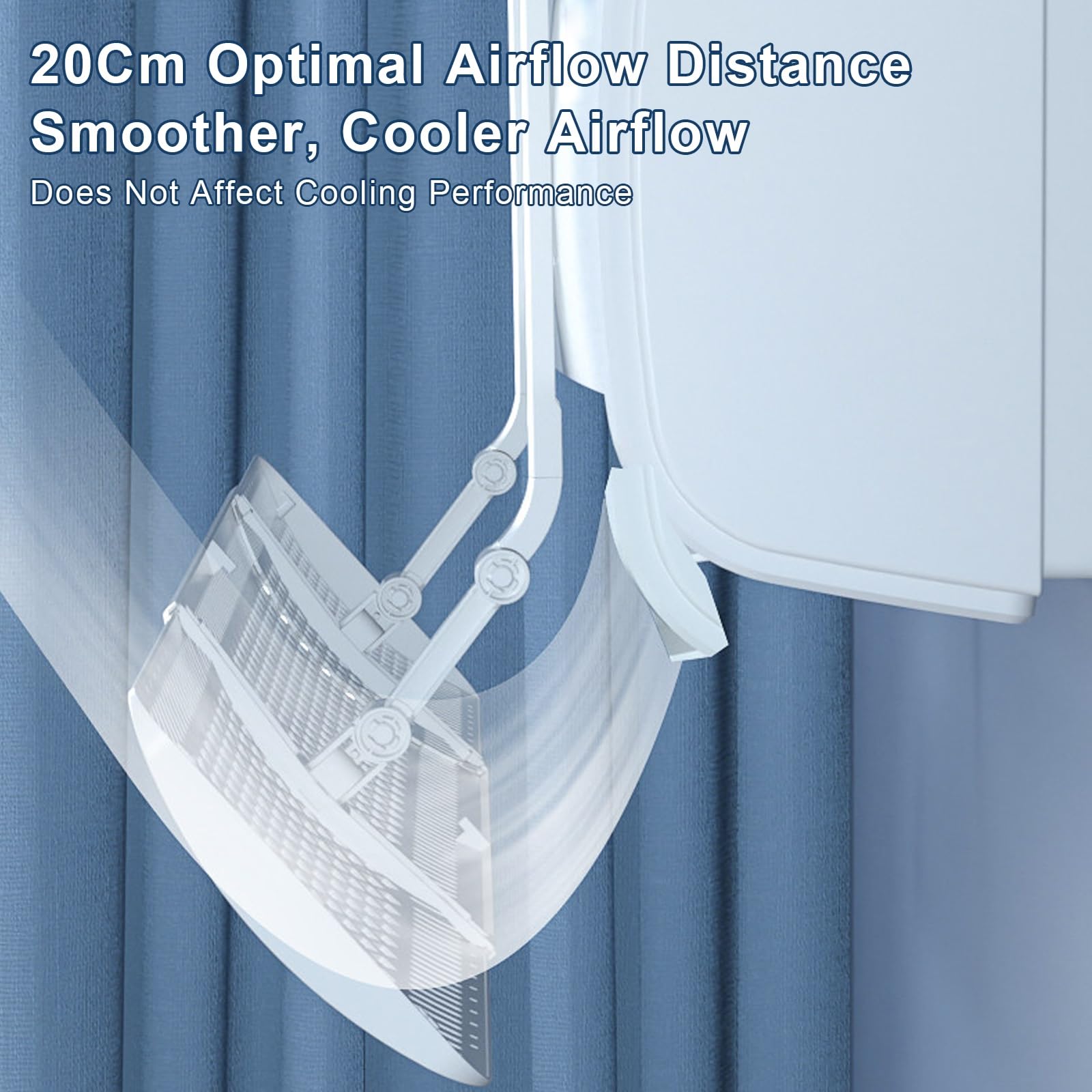 Deflettori Condizionatore, Estensibile, per la Direzione del Flusso d'Aria | Materiale ABS, Design a Fori Fitti, per Casa e Ufficio, Struttura Stabile (Bianco, 56–97x16cm)