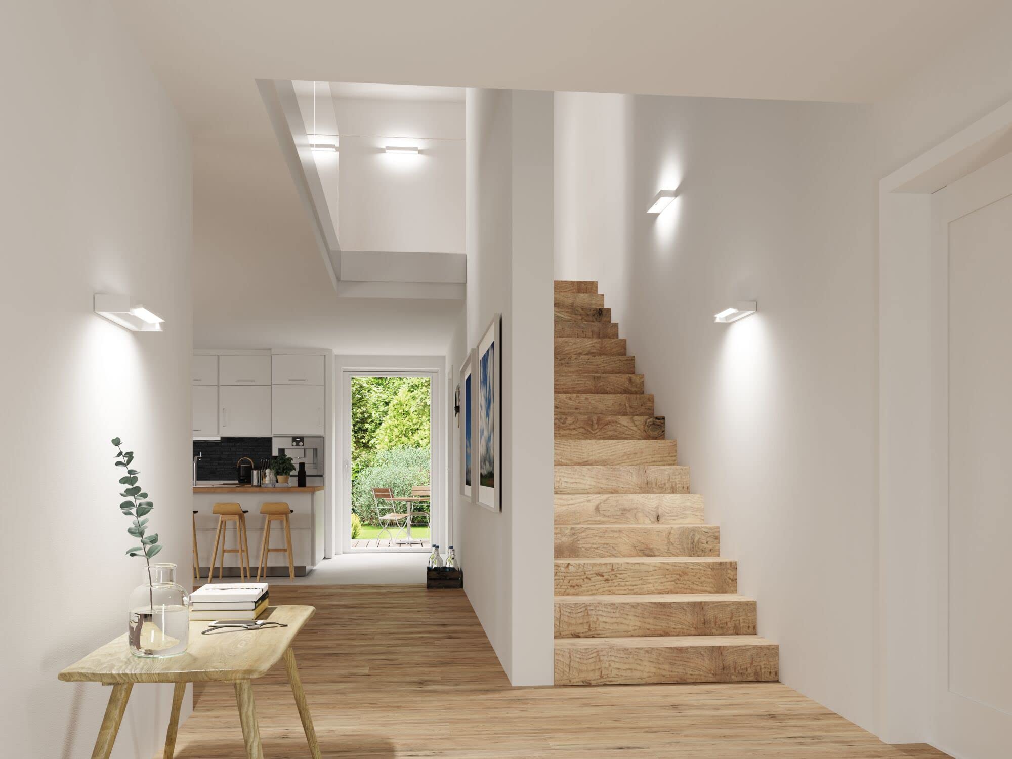 Paulmann 79515 plafonnier LED applique Lucille IP44 gradable éclairage plafond Blanc, éclairage salon Alu