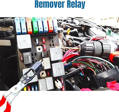 Miniatura 2 de LZLINYJLONG Alicates de extractor de relé y herramienta de eliminación de fusibles, herramienta extractor de fusibles FMM para automóvil, removedor