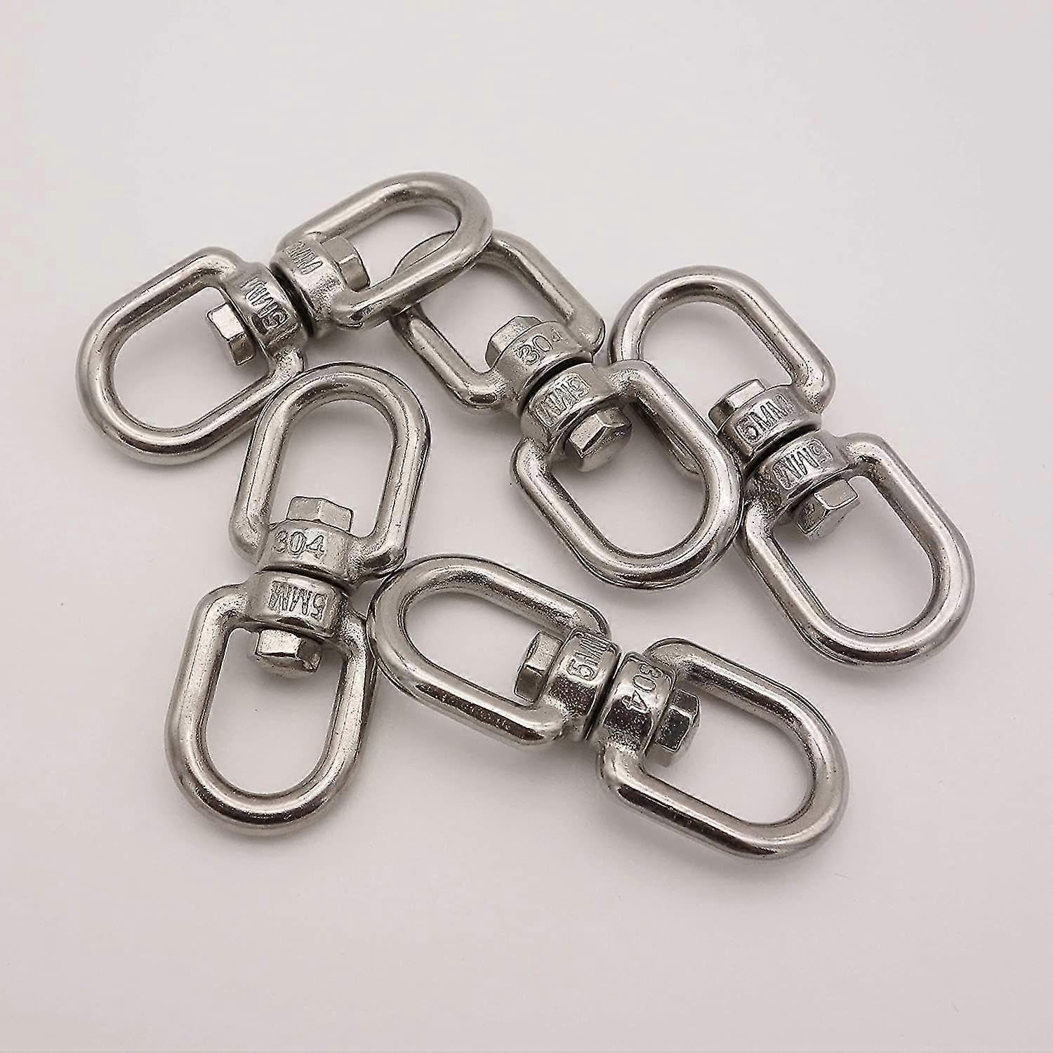 JOYHAPPST D- Y Pack of 5 Stainless Steel Hanging Basket Spinners Swivel Hook for Hanging Plants Pot Wind Chimes Bird Feeder (2-1/4)