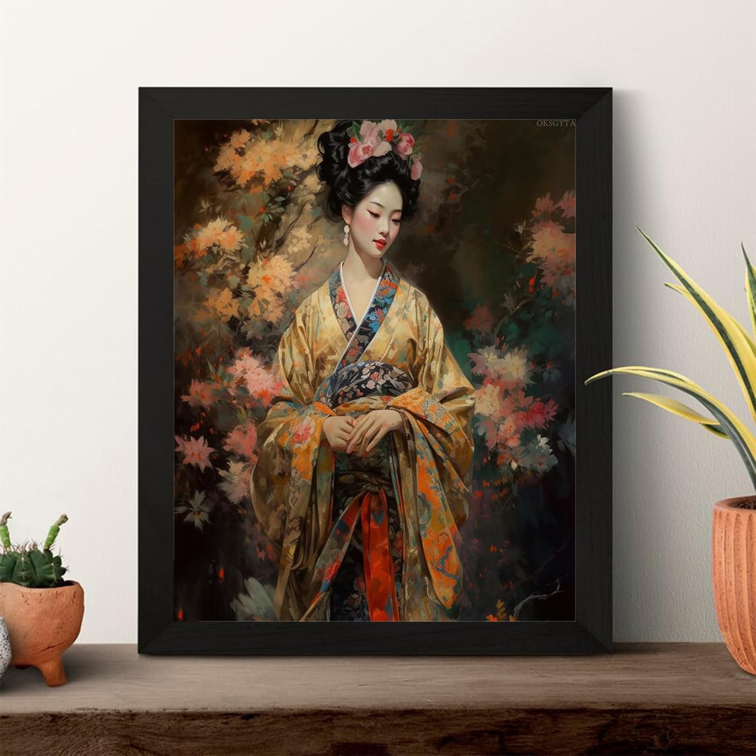 OKSGYTA Paint by Numbers Kit for Adults Beginner Japanese Geisha Woman Oil Paingting Kits Drawing DIY Acrylic Arts Craft Kit Gift for Home Decor 16x20 Inch