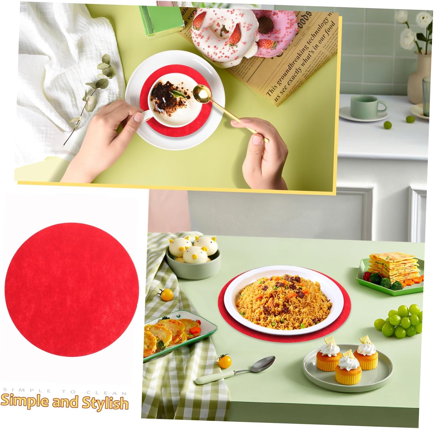 Ciieeo 72pcs Soft Felt Plate Protectors Stacking Plate Dividers Dish Pads for Protecting Cookware Porcelain Storage Dividers
