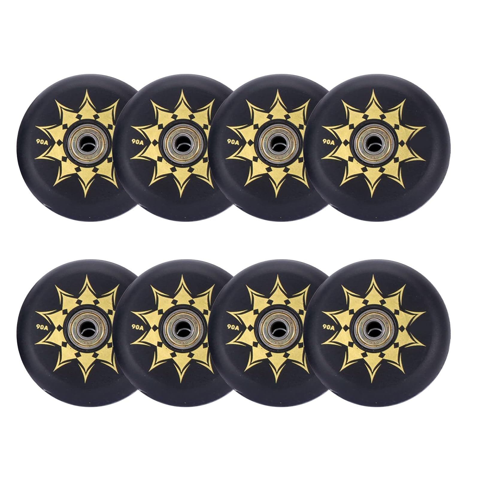 Inline-Skate-Rollen, 8er-Pack mit 90A Härte PU Ersatzrollen und ABEC-9 Hochgeschwindigkeitslagern
