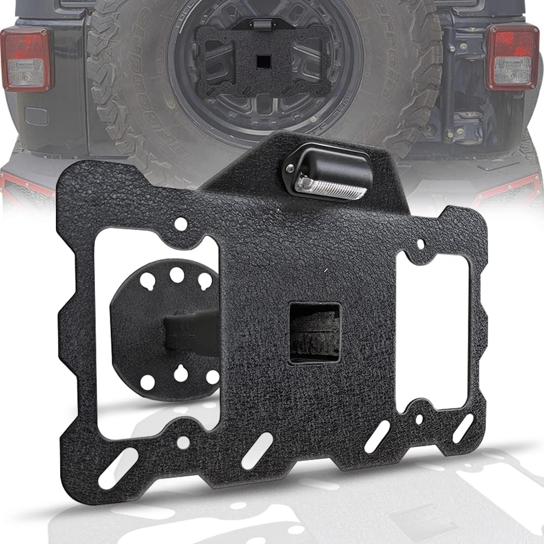 XOOKUN LED Spare Tire License Plate Mount for Jeep Wrangler