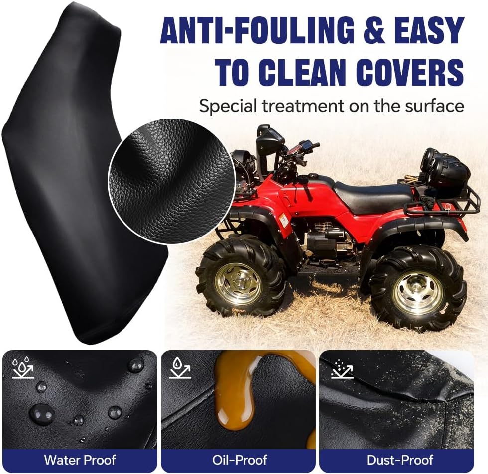 PIT66 Seat Cover, Compatible with 1997-2004 Honda Foreman 400-450 Black