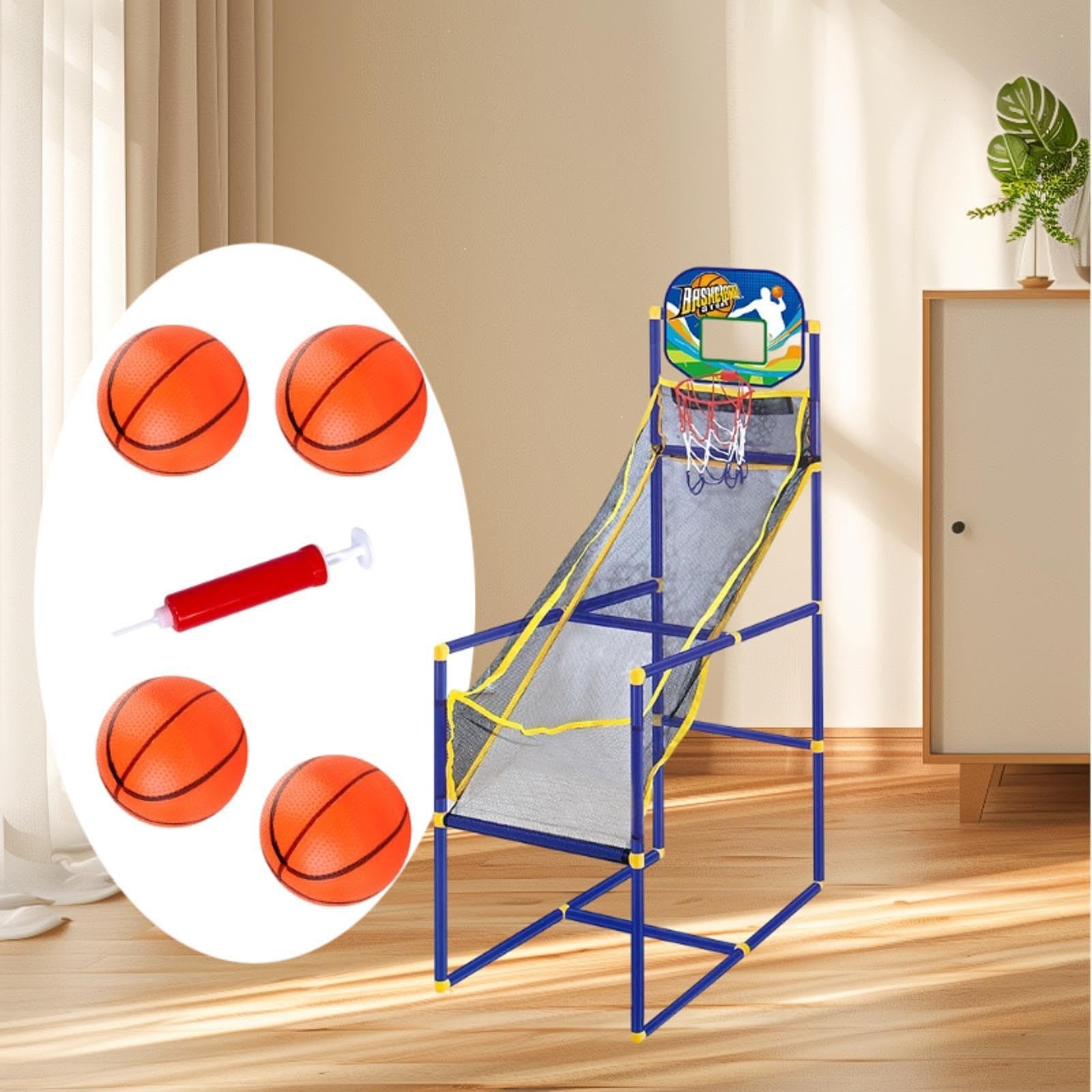 2 Pezzi Tabellone Basket Gioco Arcade Bambini Sport Canestro Portatile Struttura Stabile Materiali Durevoli Adatto a Salotto Palestra Stanza Bambini, con 4 Palle