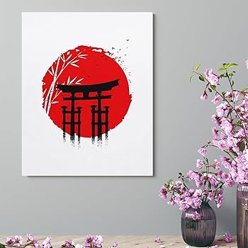 Amazon.co.jp: 日本 国旗 日の丸 旗 キャンバス絵画 アート
