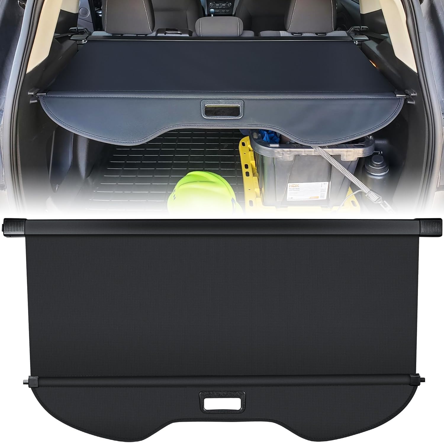 Trunk Cargo Cover for Ford Escape 2013 2014 2015 2016 2017 2018 2019 Retractable Rear Trunk Cargo Luggage Security Shade Cover Shield Interior Accessories Waterproof All Weather (Black)