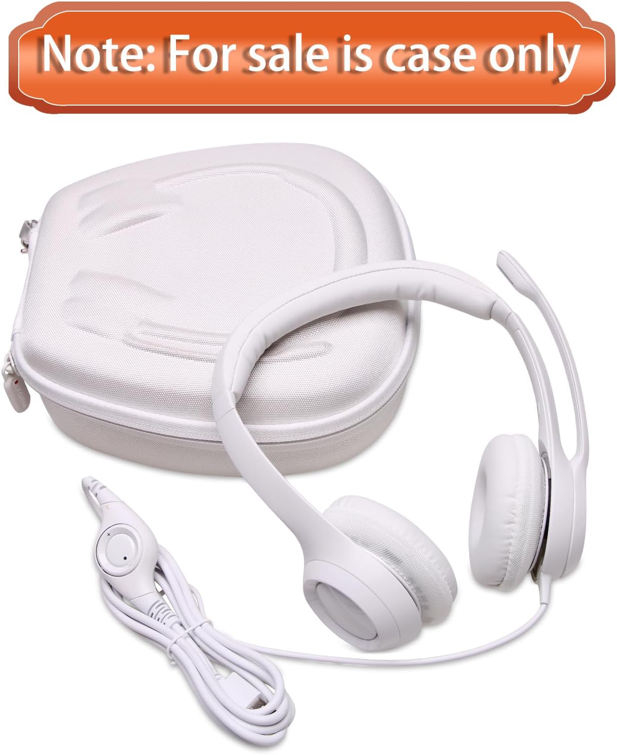 Headset Headphone Case Compatible with Logitech H390, H430, H570e, Zone 300, Zone 301 or JLab Go Work, JIAMQISHI, EAGLEND Headset, White(Case Only) - Image 8