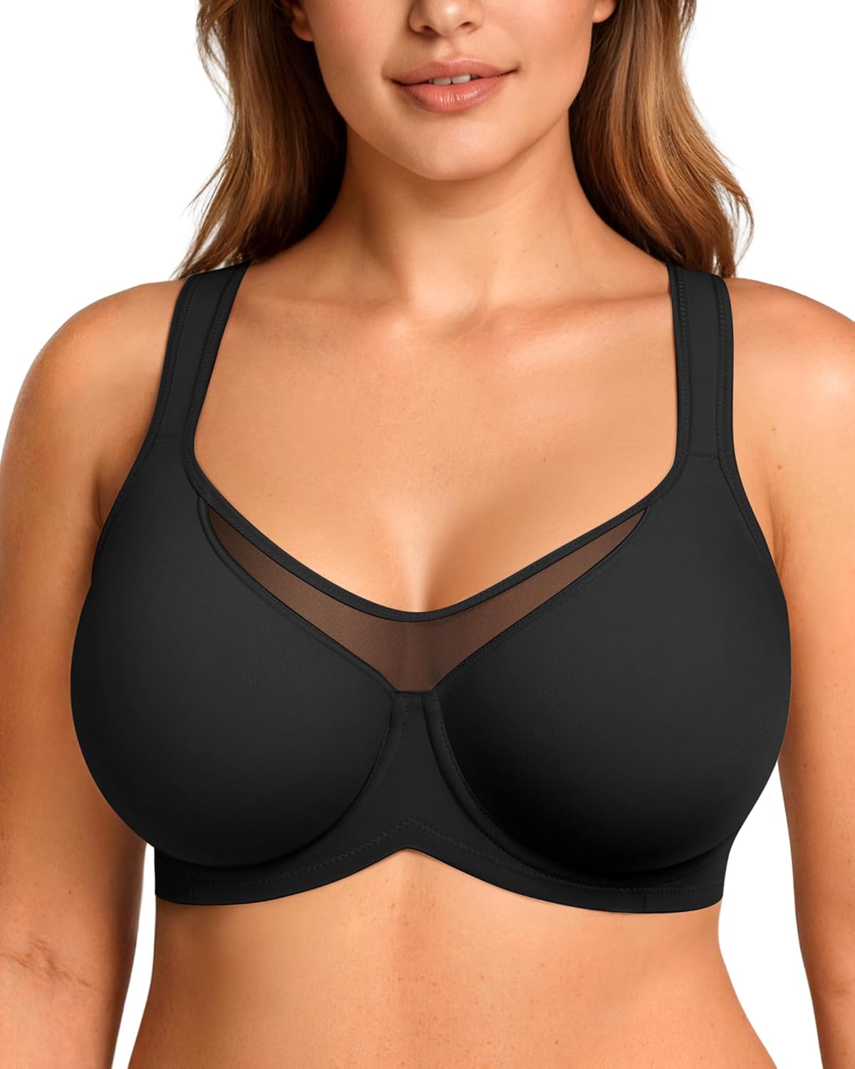 LetsJoli Minimizer Bras for Women Full Coverage Unlined Bra with Underwire Cool Comfort Support for Older Plus Size