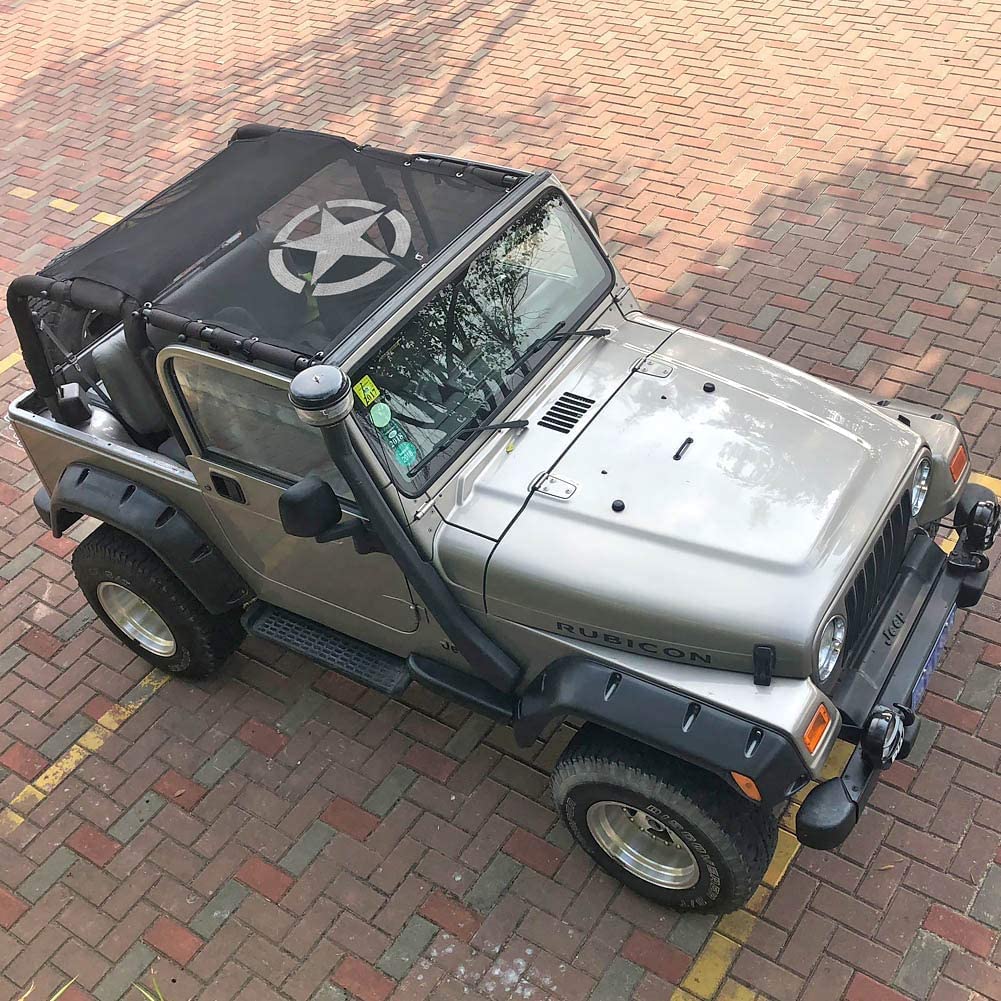 Strapazierfähiges Sonnenschutz-Mesh-Bikinioberteil, Netzabdeckung, UV-Schutz für Jeep Wrangler 1987–2006, YJ TJ-Zubehör, 5-Sterne-Stil