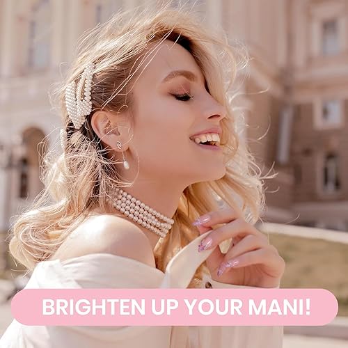 Miniatura 5 de Beetles - Esmalte de uñas de gel de perlas, 6 colores brillantes, blanco perla, rosa, morado, sirena, esmalte de gel para dibujar en gel UV LED,